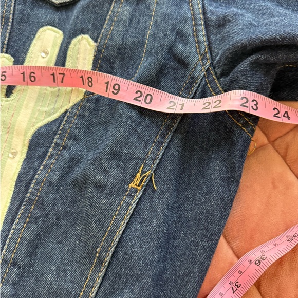 Vintage oversized Western Denim Jacket with Cactus and Southwestern Patches sZ M - Picture 7 of 14